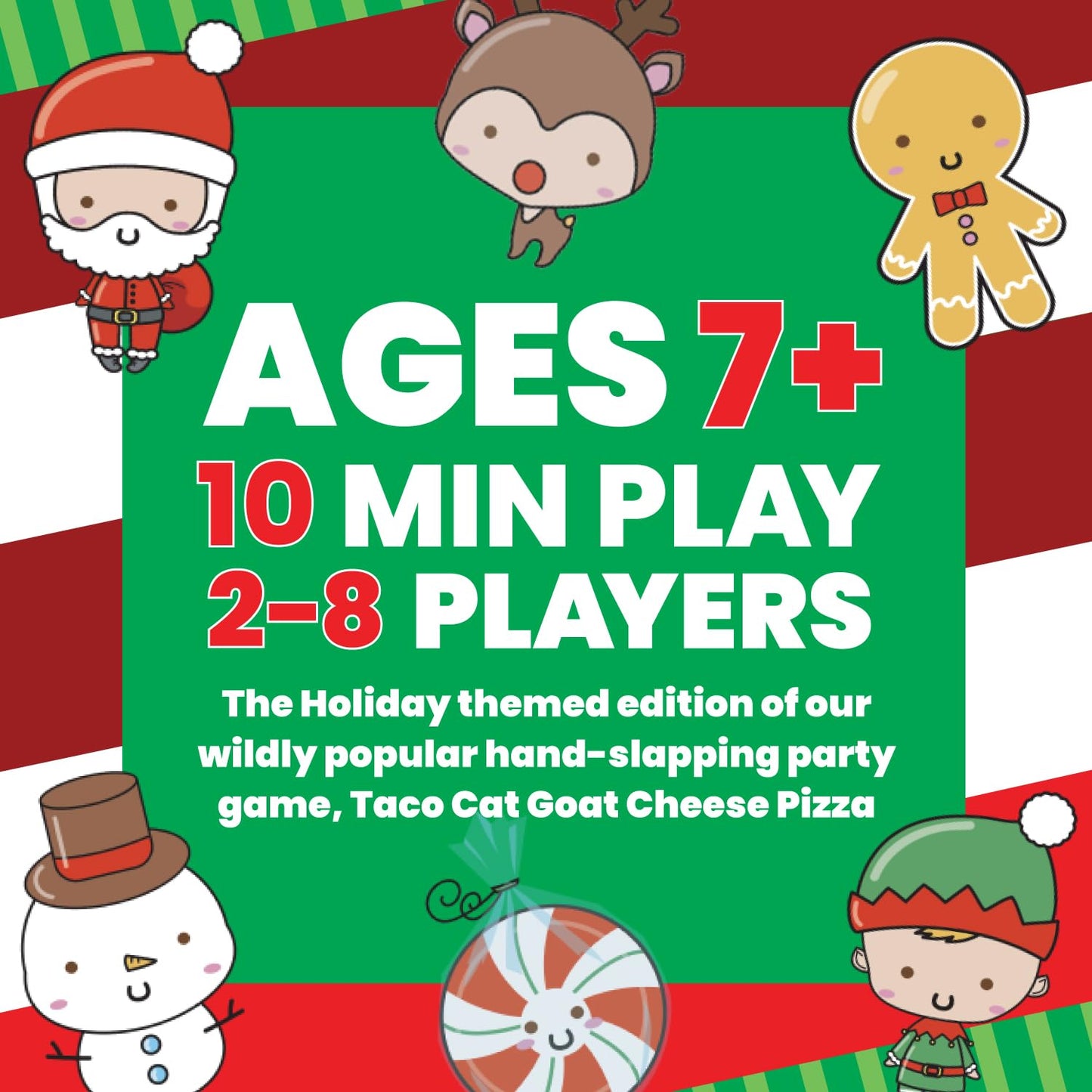 Taco Cat Goat Cheese Pizza - Santa Cookie Elf Candy Snowman Holiday Card Game | Fun for 2-8 Players, Perfect for Gifts