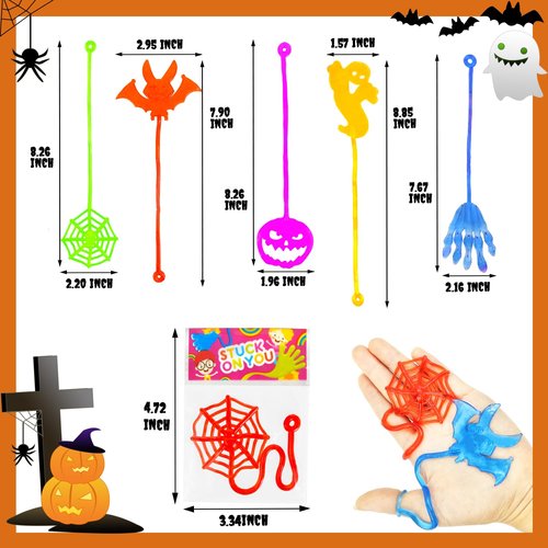 Bulk Halloween Sticky Hands Party Favors for Kids 100-300 Pcs, Boo Basket Goodie Bag Stuffers for Toddlers, Halloween Treats Non Candy Pinata Fillers Toy Gifts Prize Handout Giveaways for Boy Girls