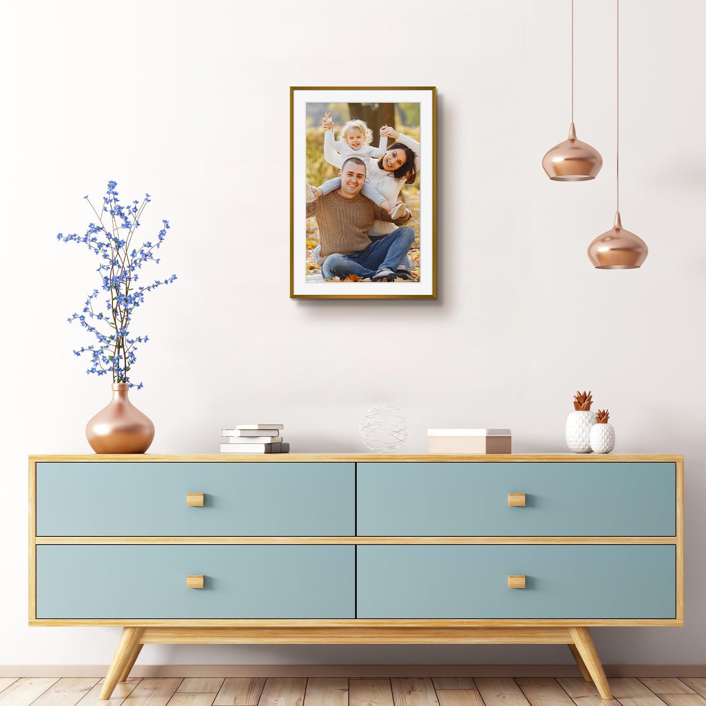 Mat Board Center, 13x19 Aluminum Picture Frames, Set of 3 - Displays 11x17 Artwork with Mat - Bronze Frame with Real Glass Front - Perfect for Creating a Gallery Wall for Art Prints, Posters