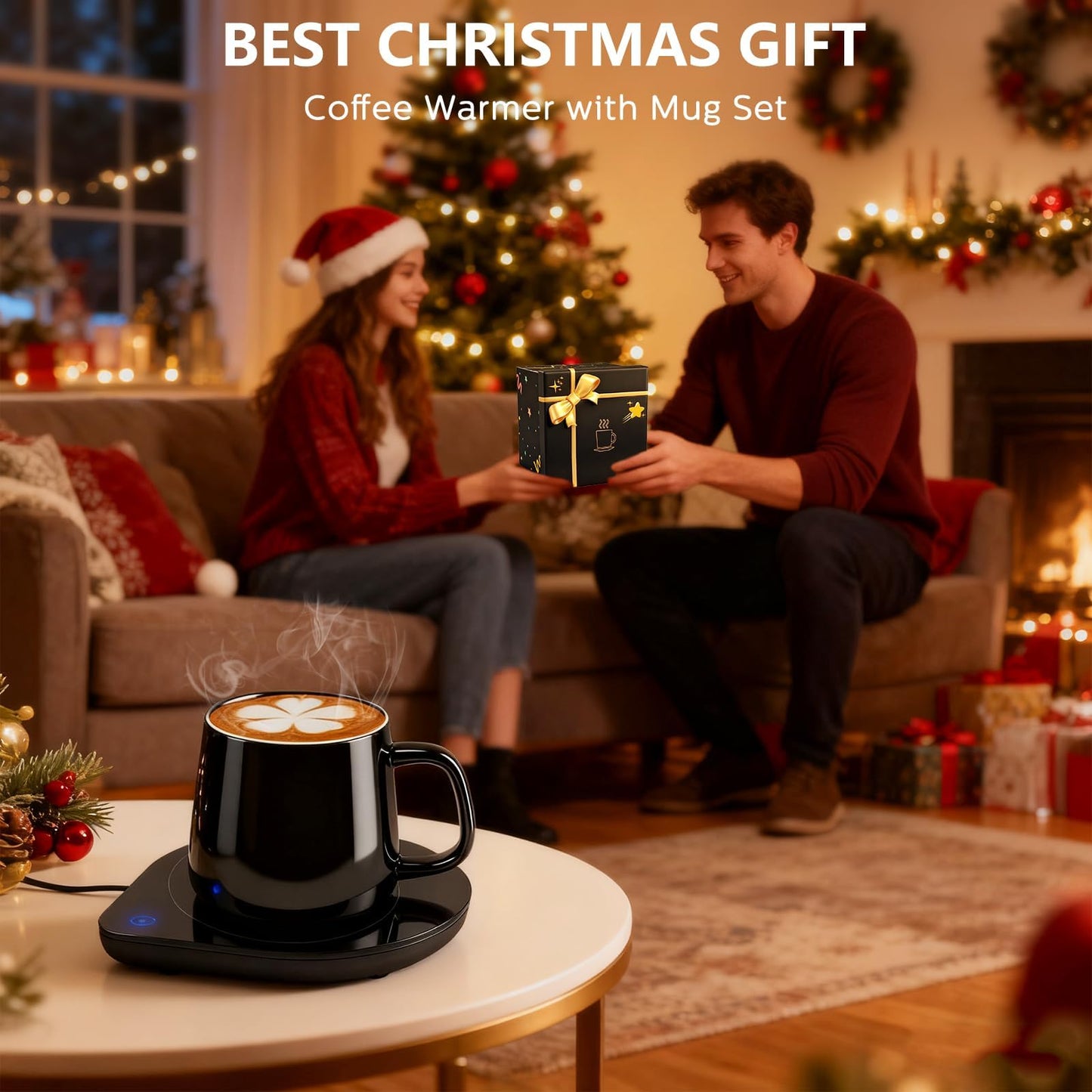 Mug Warmer with Cup Set: Yeewell Coffee Warmer for Desk - Electric Mug Heater with Adjustable Temperature - 2026 Gifts for Coffee Lover