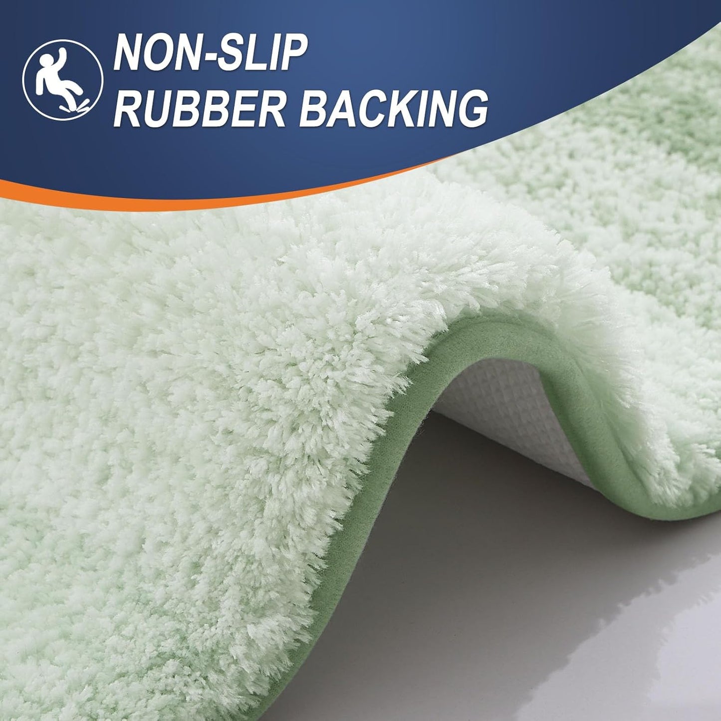OLANLY Bathroom Runner Rug - Extra Soft Microfiber Mat, Quick Dry & Washable | 59x20 Inches, Sage Green