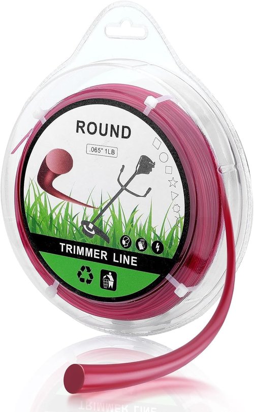 Hipa String Trimmer Line - 1 Pound 636-Foot Heavy Duty 1.6mm Round Wire for Universal Electric Trimmers | Red