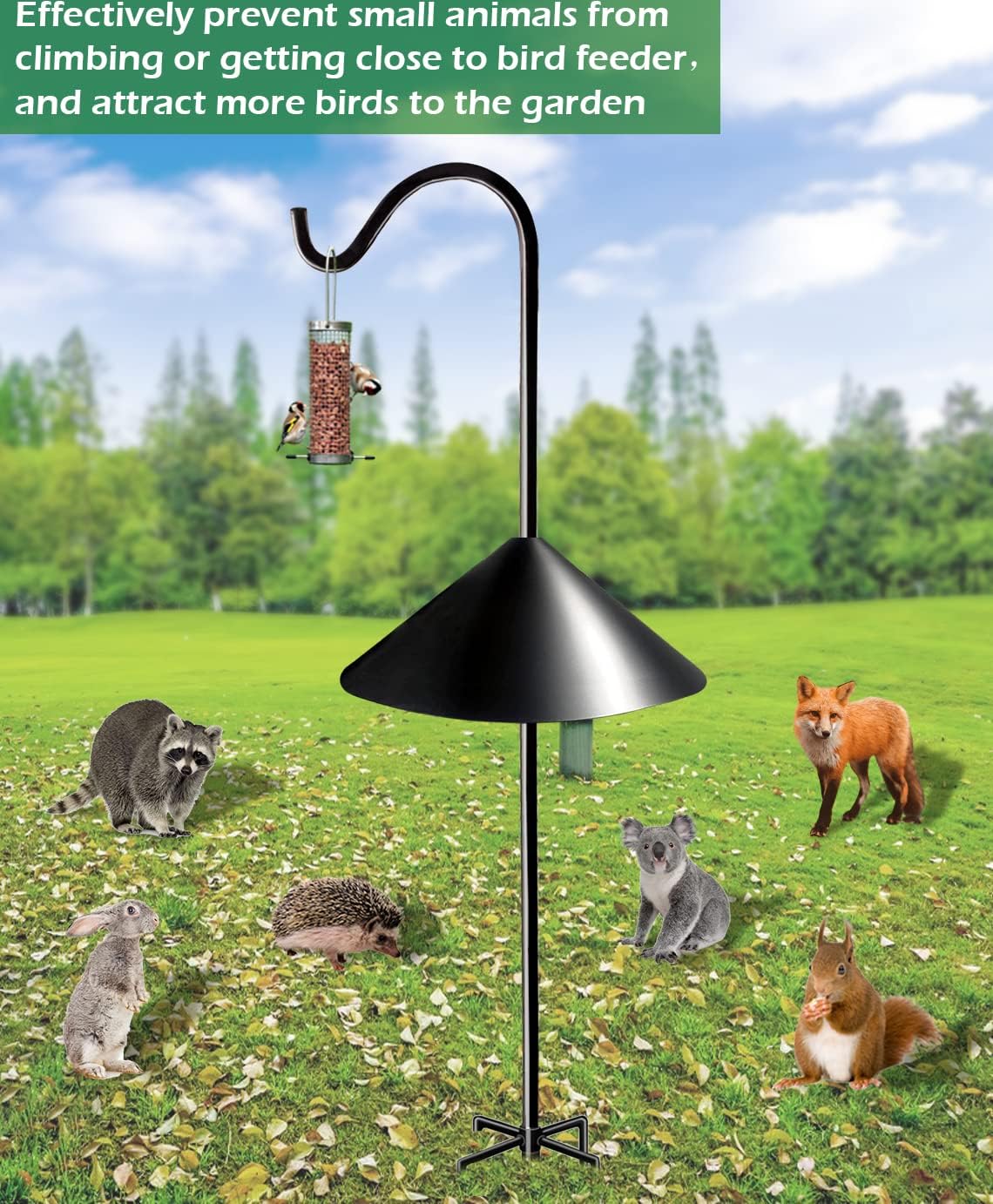 Skiennix 19-Inch Squirrel Proof Baffle - Protect Bird Feeders & Houses | Black, 1 Pack