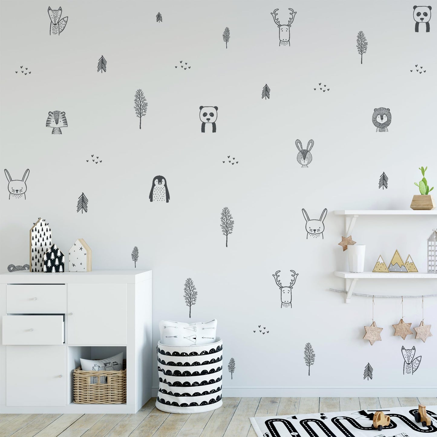 Baby RyRo London Stylish Animal Wall Stickers - Nursery, Toddler, Kids Jungle Wall Stickers with Adorable Safari Animal Designs. Easy to Apply Baby Wall Stickers. Designed by Parents in The UK