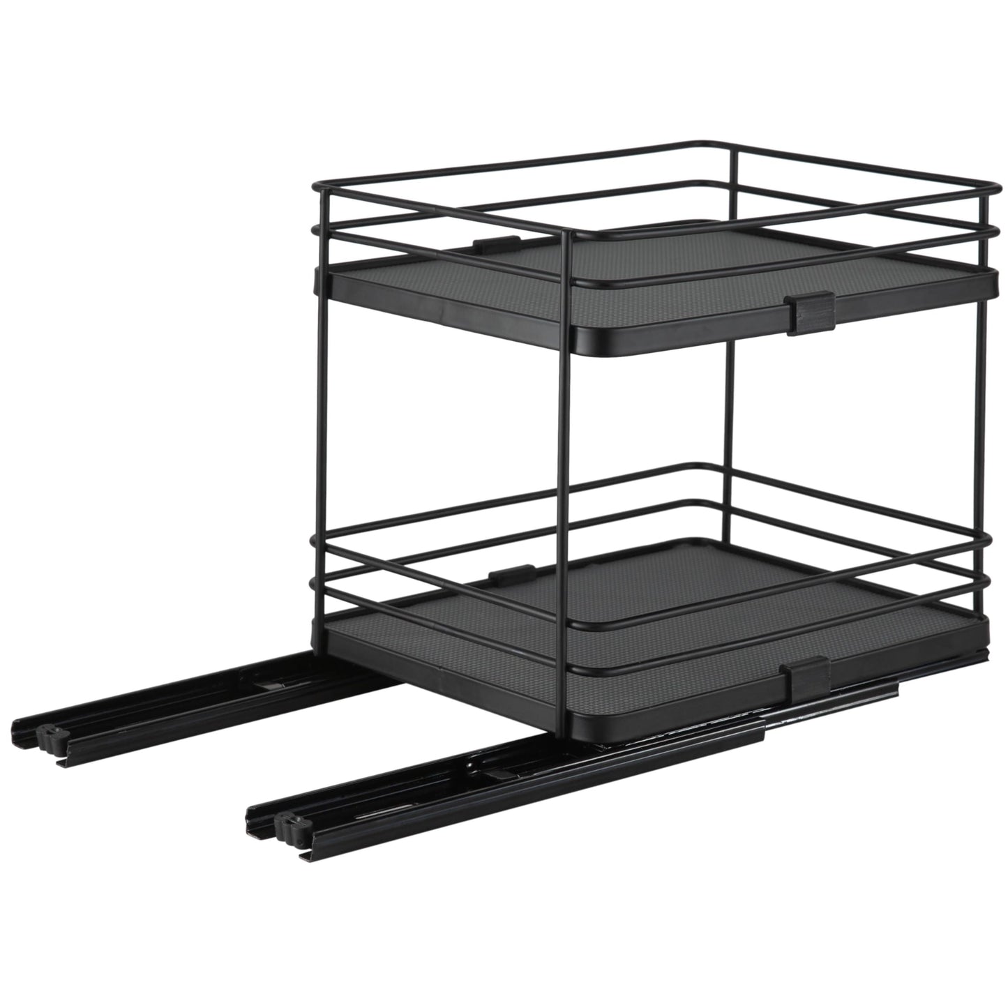 Organize It All Slide Out Shelf Organizer| Dimensions: 8"x 10.2"x 9"| Space Saver | Easy Glide Mechanism | Black.