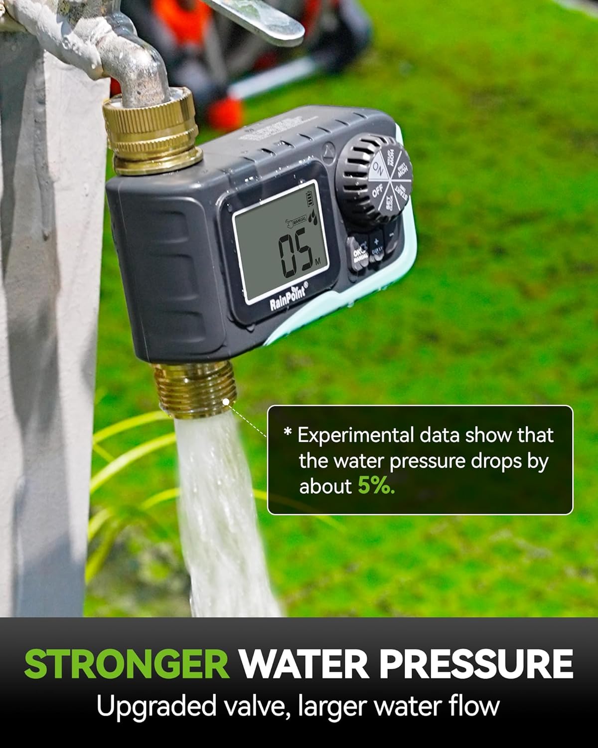 RAINPOINT Sprinkler Timer - 100% Metal Hose Watering Controller with Manual & Rain Delay | Outdoor Garden Use