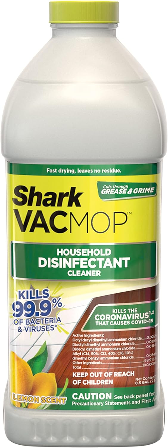 Shark VACMOP Disinfectant Cleaner Refill - 2L Bottle for VM252 & VM180 | Cleans Sealed Floors, Lemon Scent