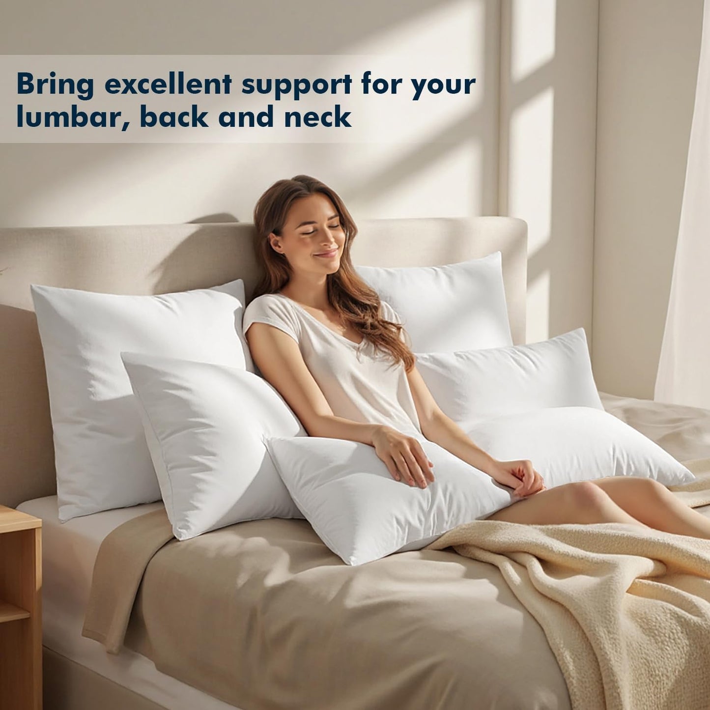MIULEE Throw Pillow Inserts - 14x36 Inch | 100% Virgin Fiber Filling for Ultimate Comfort