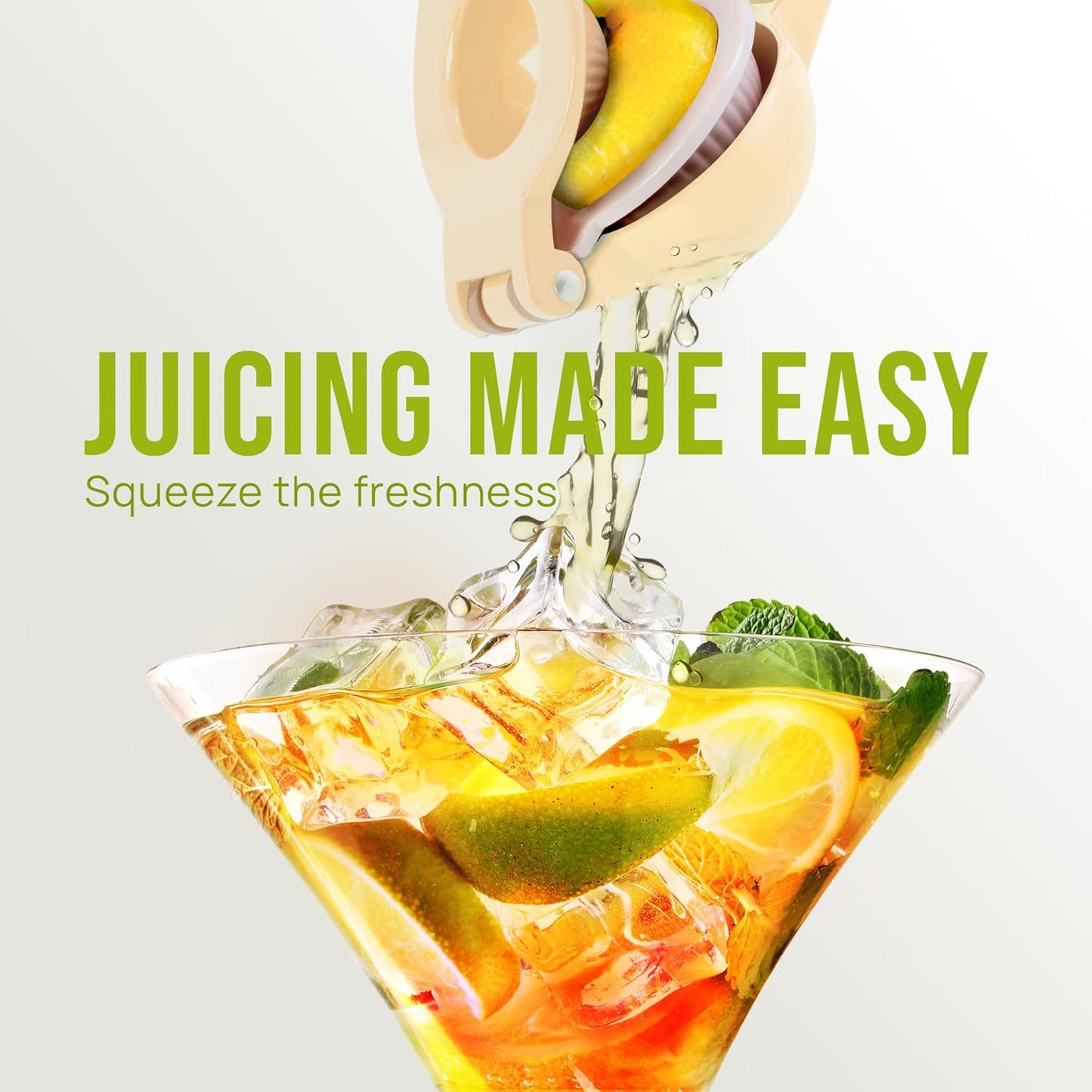 Zulay Kitchen 2-in-1 Lemon Squeezer - Sturdy Manual Juicer for Maximum Juice Extraction - Cream/Lavender