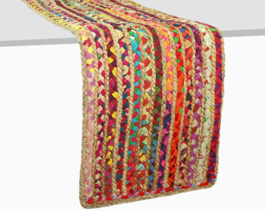 Jute Braided Table Runner - Rustic Farmhouse Style for Thanksgiving & Christmas - 13 x 36 inches