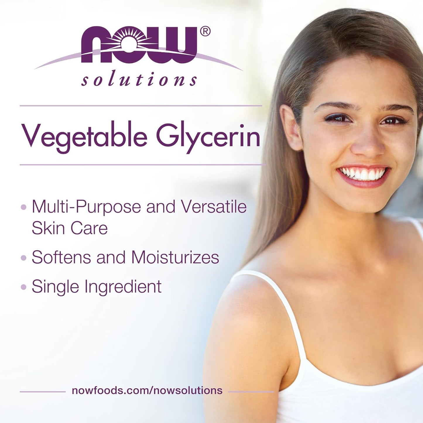 NOW Solutions Vegetable Glycerin - 100% Pure Skin Care Moisturizer | Softening & Hydrating 4-Ounce