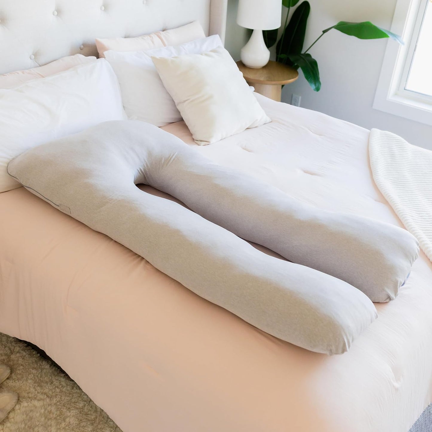 Regalo Premium U-Shaped Pregnancy Pillow - Ultra Soft Full Body Support for Sleeping & Feeding | Grey