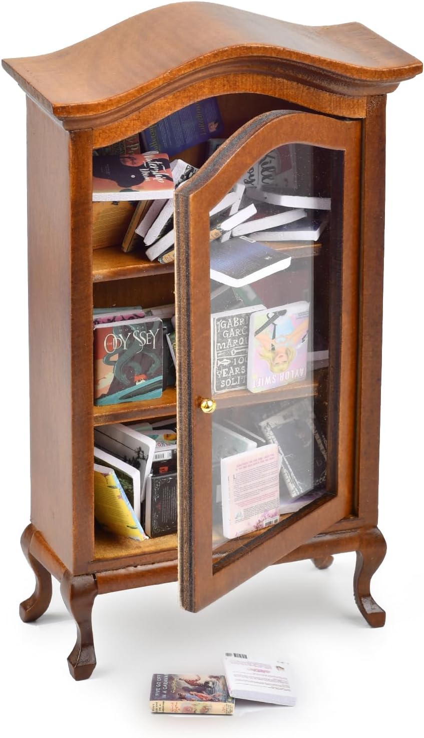 Skiennix Mini Bookshelf - Handcrafted with 100+ Unique Miniature Books | Perfect for Book Lovers