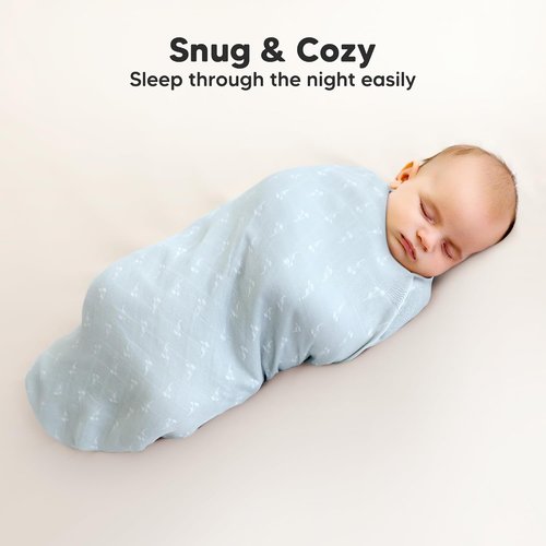 Bloom Organic Baby Swaddle Blankets - 4-Pack Soft & Breathable Muslin Blankets for Newborns