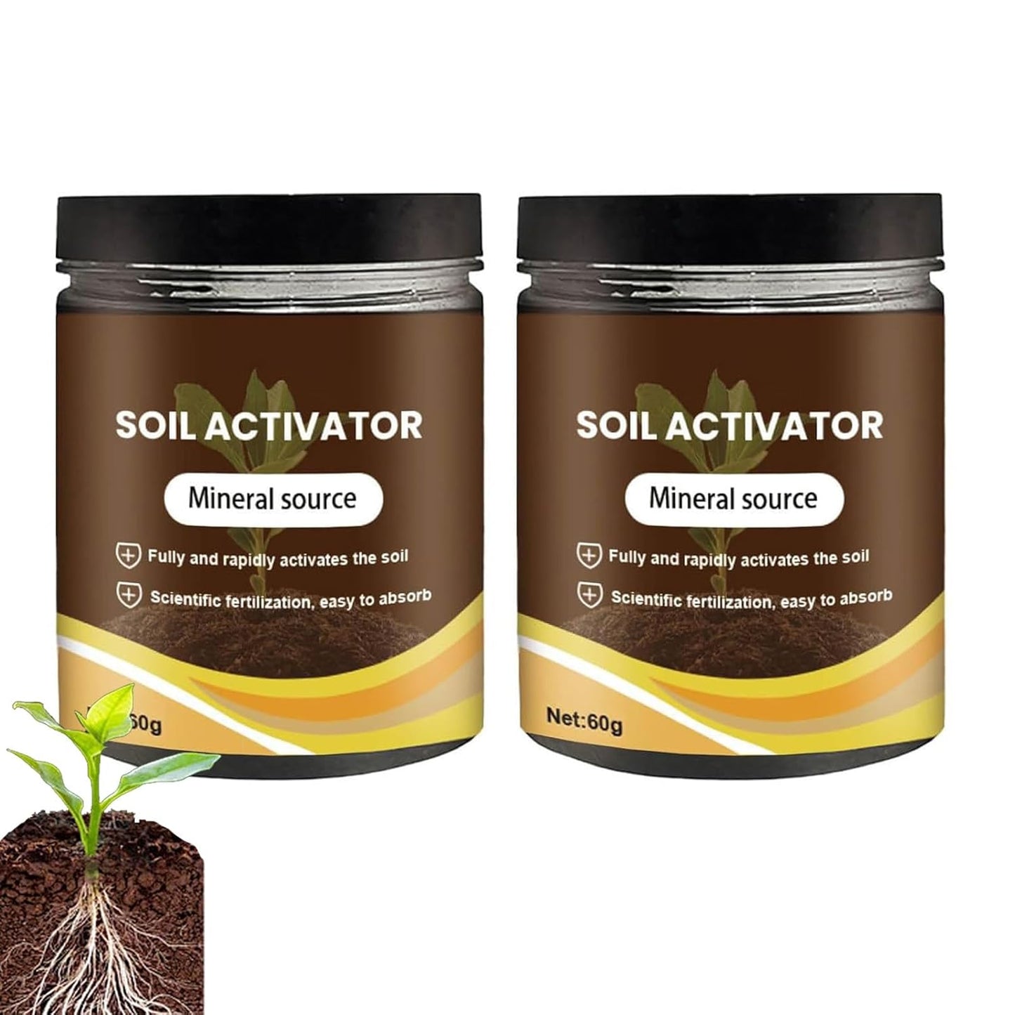 Skiennix Organic Soil Activators - 2PCS Plant Fertilizers for Healthy Garden Beds | 60g Rooting Boost