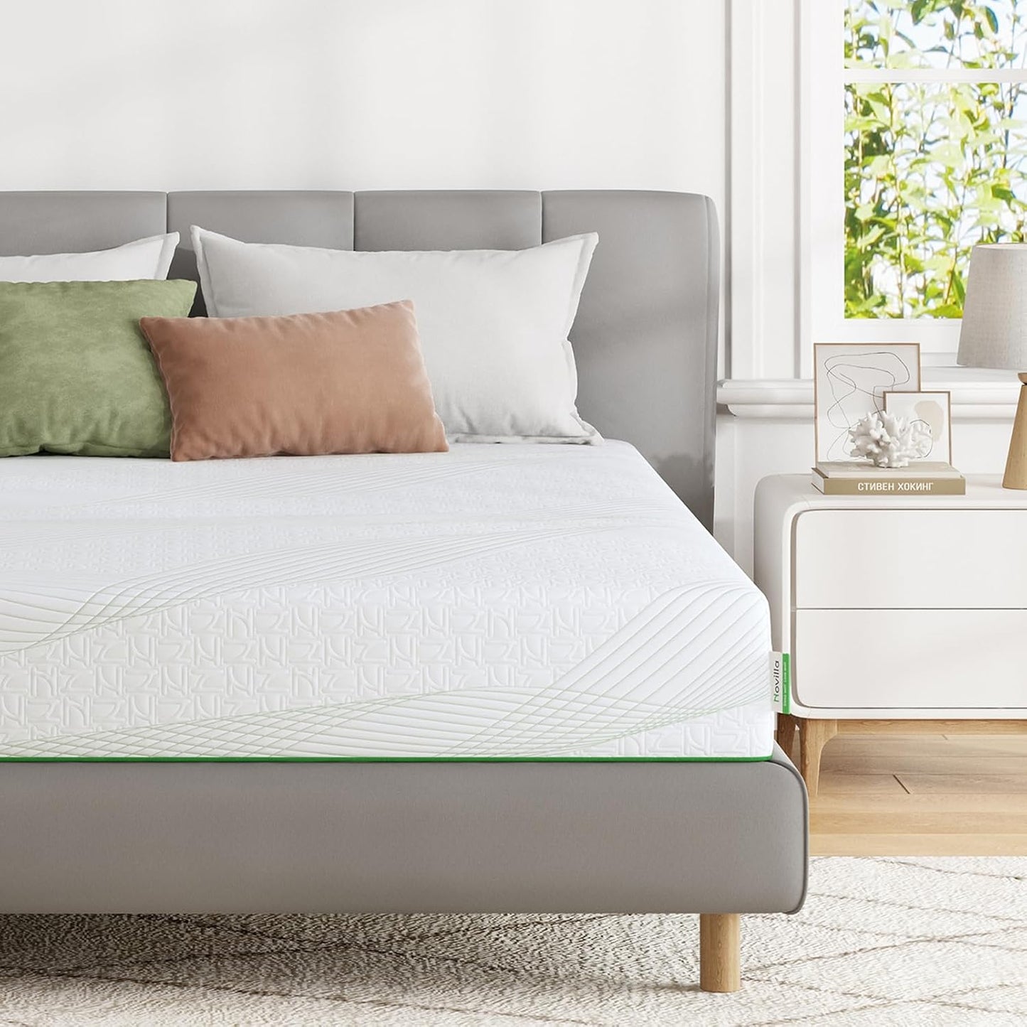 Novilla Twin Mattress - 8 Inch Gel Memory Foam for Back Pain Relief | Medium Firm with Edge Support & Motion Isolation