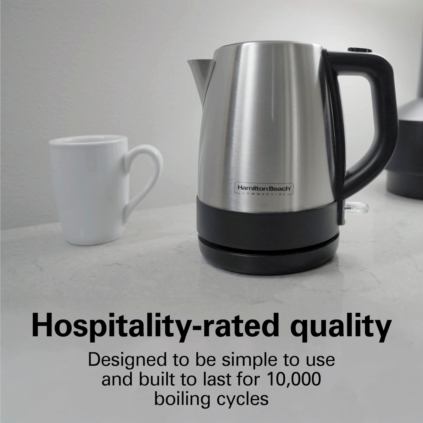 Hamilton Beach Commercial HKE110 1 Liter Hot Water Tea Kettle, Hospitality Rated, Stainless Steel