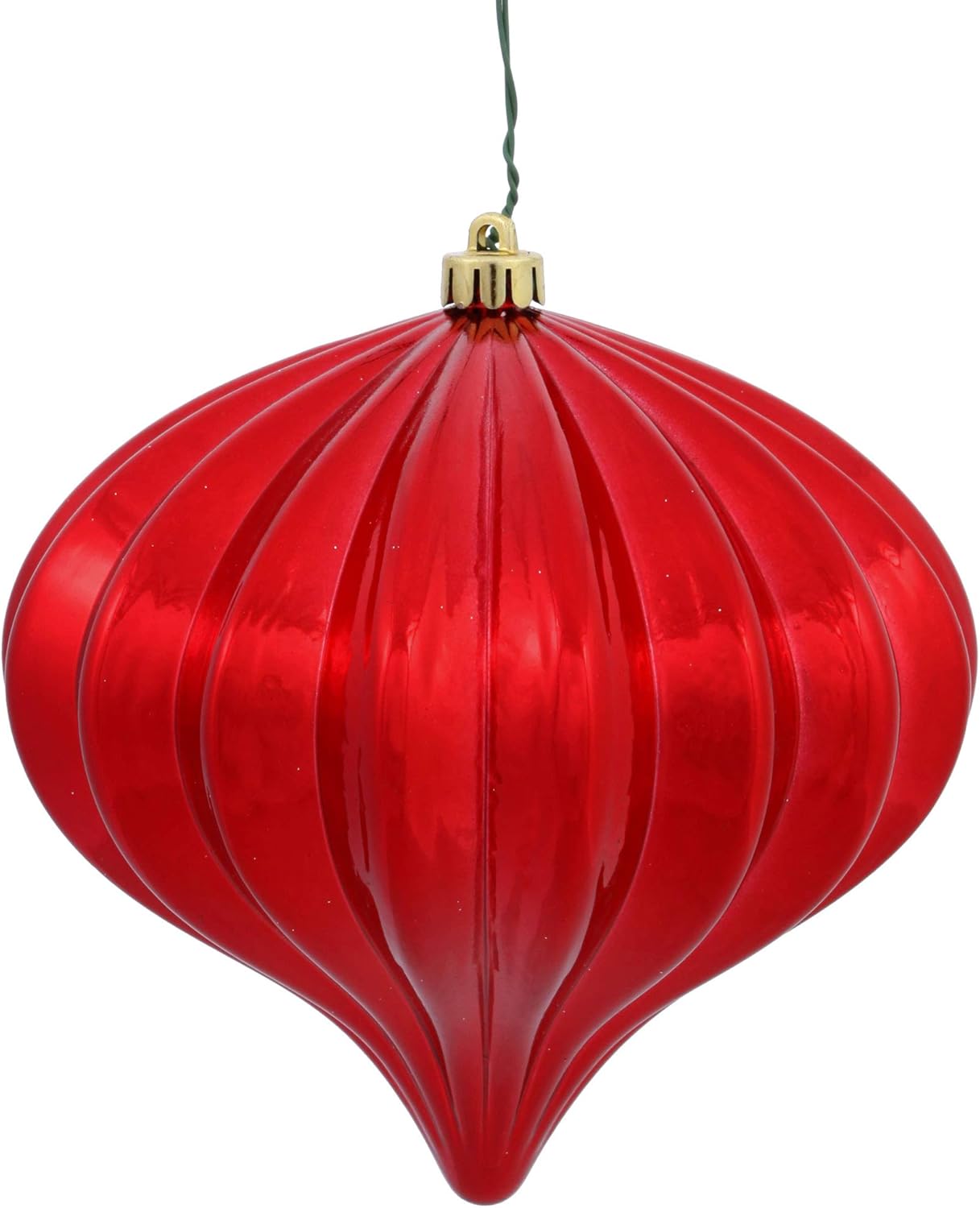 Burnished Orange Matte Onion Christmas Ornaments - UV Treated, Set of 3 by Vickerman