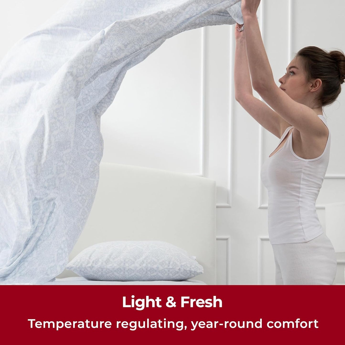 Mellanni Extra Deep Full Sheets - Hotel Luxury Ultra Soft Cooling Bedding - 4 PC Set in Laced Sky Blue