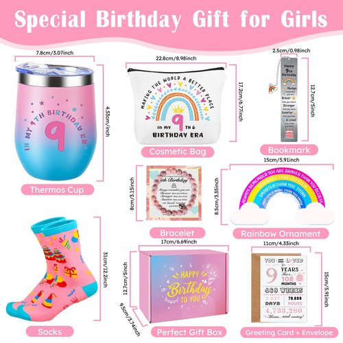 9 Year Old Girl Birthday Gifts, 9th Birthday Gifts for Girls Personalized Birthday Gift Idea for 9 Year Old Girl Best Birthday Gift Present for Daughter, Sister, Niece, Granddaughter, Teen Girl