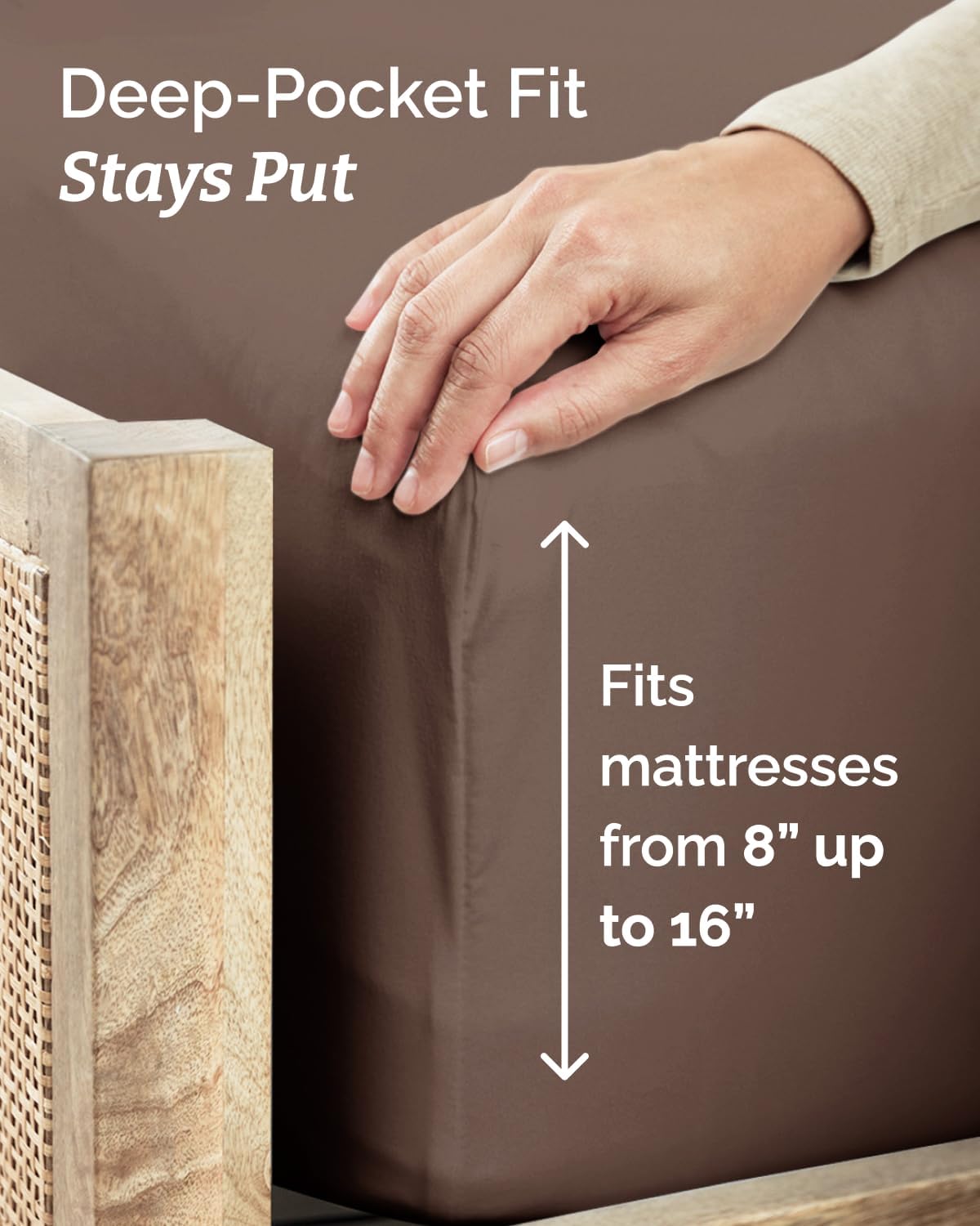Skiennix Twin Size 3 Piece Sheet Set - Ultra-Soft Cooling Bedding with Deep Pockets - Luxury Hotel Quality - Brown
