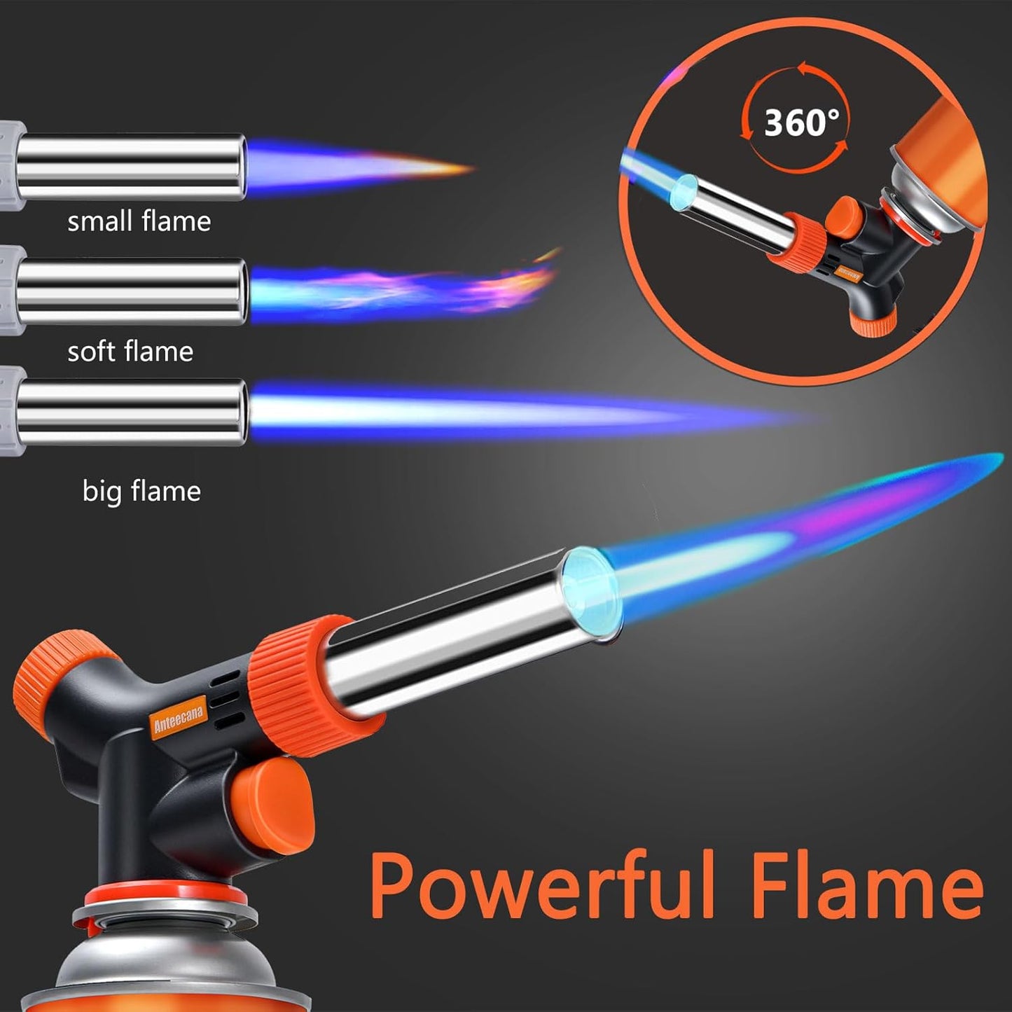 Professional Culinary Kitchen Cooking Torch - Adjustable Flame Butane Torch for Cooking | Versatile & Easy to Use