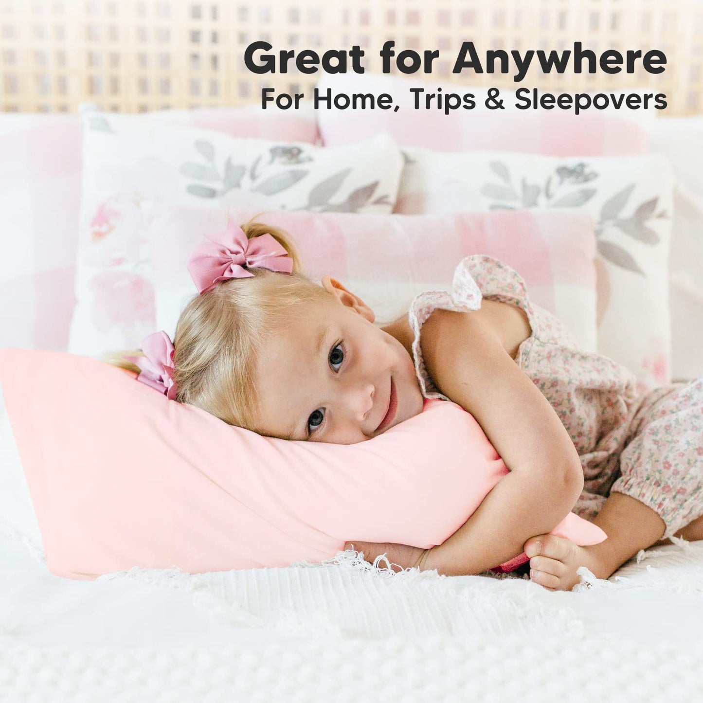 KeaBabies 13 x18 Toddler Pillowcase, Waterproof - Soft Waterproof Toddler Pillow Protector Cover for Kids, Boys, Girls, Durable Machine Washable, Small Travel Pillow Sold Separately (Mist Pink)