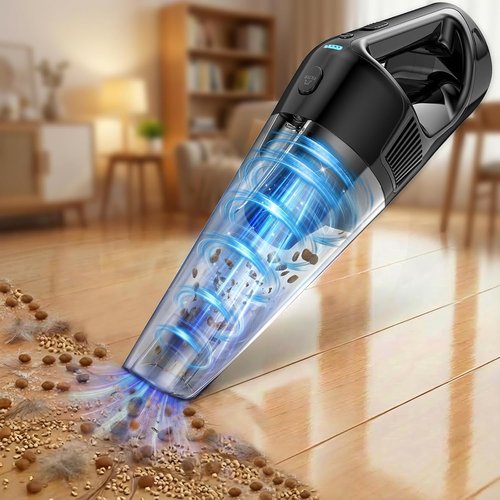 Handheld Vacuum by 15-Min - Cordless 26000Pa Strong Suction | 1000mL Dust Cup, 18-36 Min Runtime