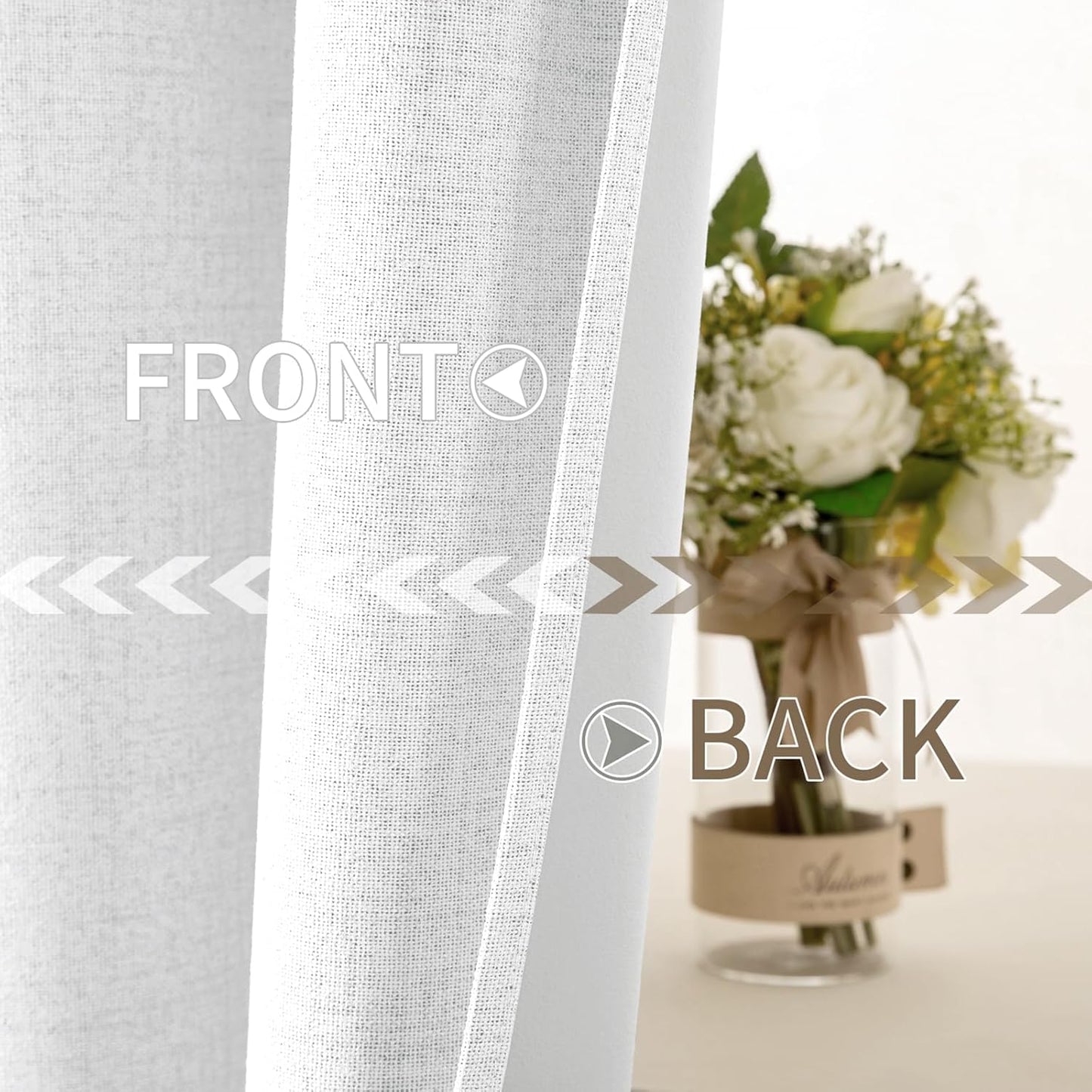 MIULEE 90-Inch Linen Textured Blackout Curtains - Thermal Insulated Bright White Drapes | Luxury Room Darkening for Bedroom & Living Room (2 Panels)