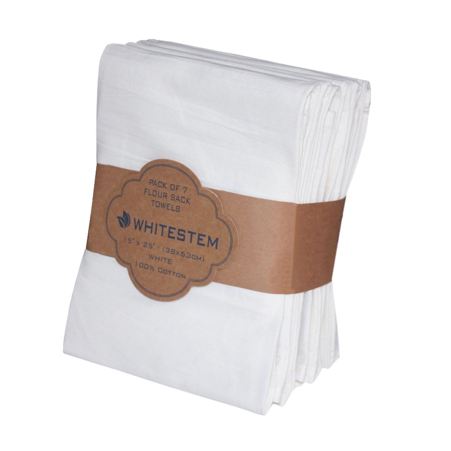Flour Sack Towels | Tea Towel for Crafts | Kitchen Dish Cotton Blank Towel for Embroidery | Baking Bread Proofing Linen Cover | Thick Absorbent Quick Dry | 7 Pack 15"x25" White
