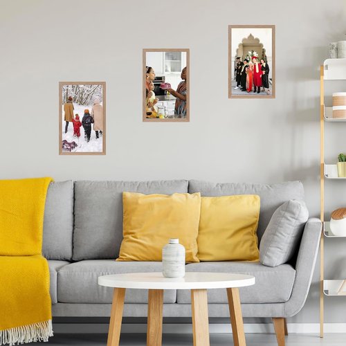 JCJMY 13x22 Picture Frame - Rustic Brown Wall Gallery Frame for Horizontal & Vertical Photos