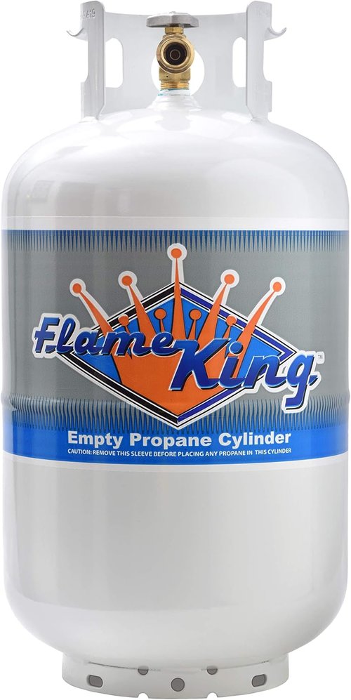 Flame King 30 lb Steel Propane Tank Cylinder - Type 1 Overflow Protection Valve | DOT & TC Compliant