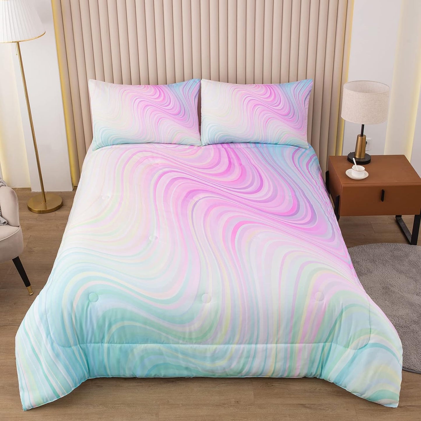 Bodhi Rainbow Graffiti Football Bedding for Boys & Teens - Full Comforter Set with Matching Pillowcases