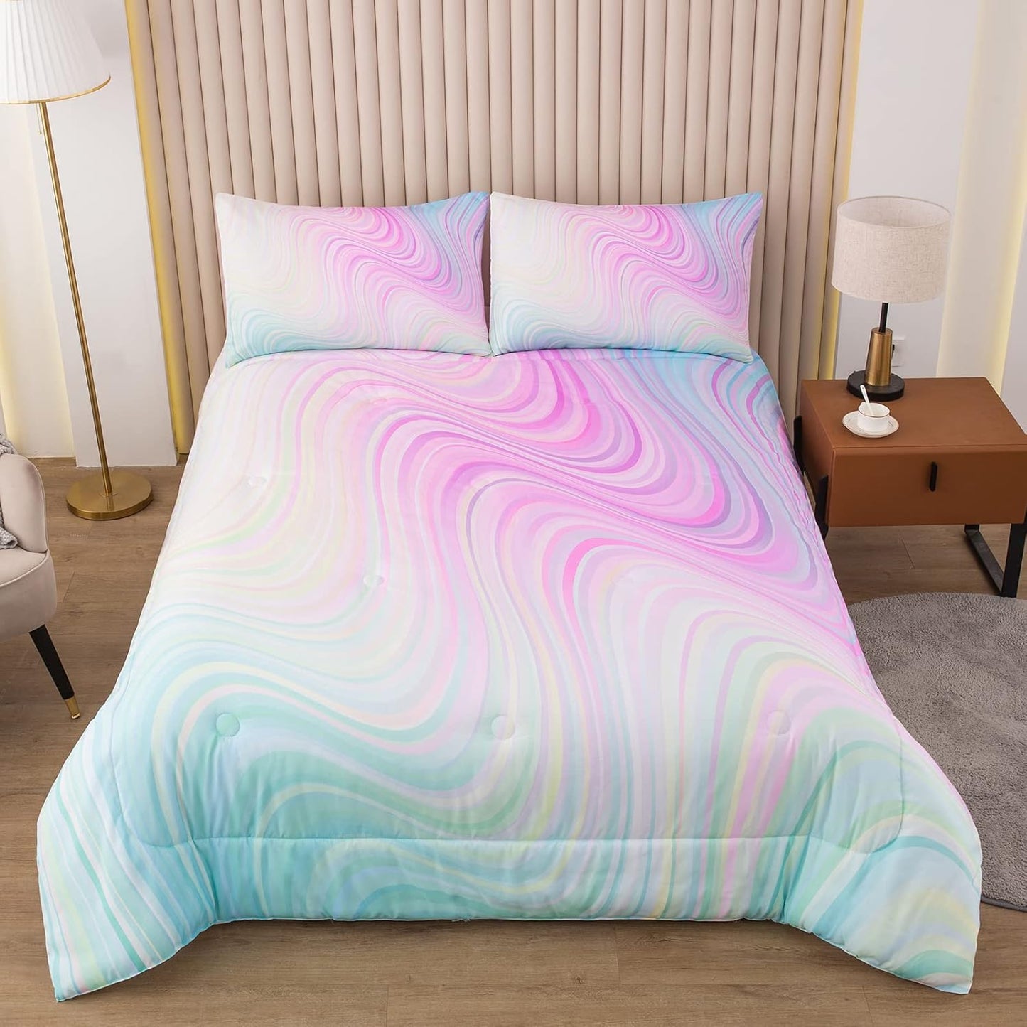 Bodhi Rainbow Graffiti Football Bedding for Boys & Teens - Full Comforter Set with Matching Pillowcases