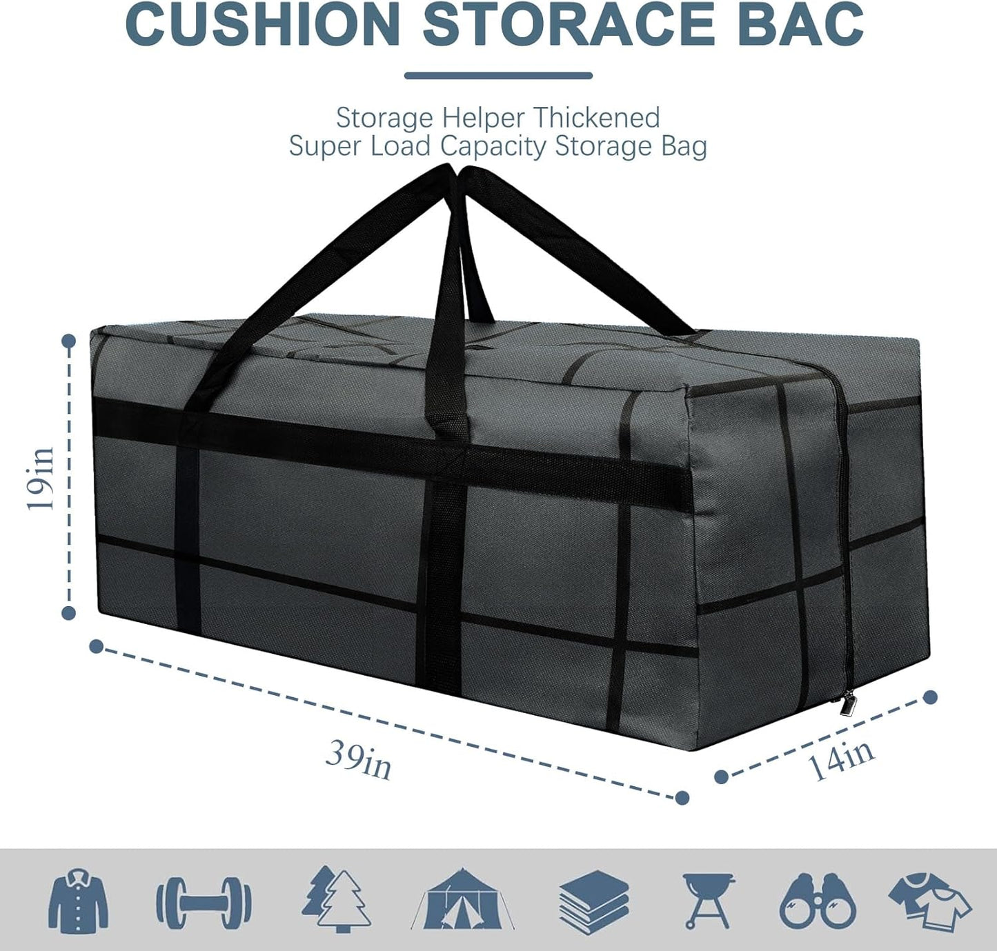 Skiennix Extra Large Heavy-Duty Moving Bags - Waterproof & Foldable Storage Totes with Zippers & Reinforced Handles