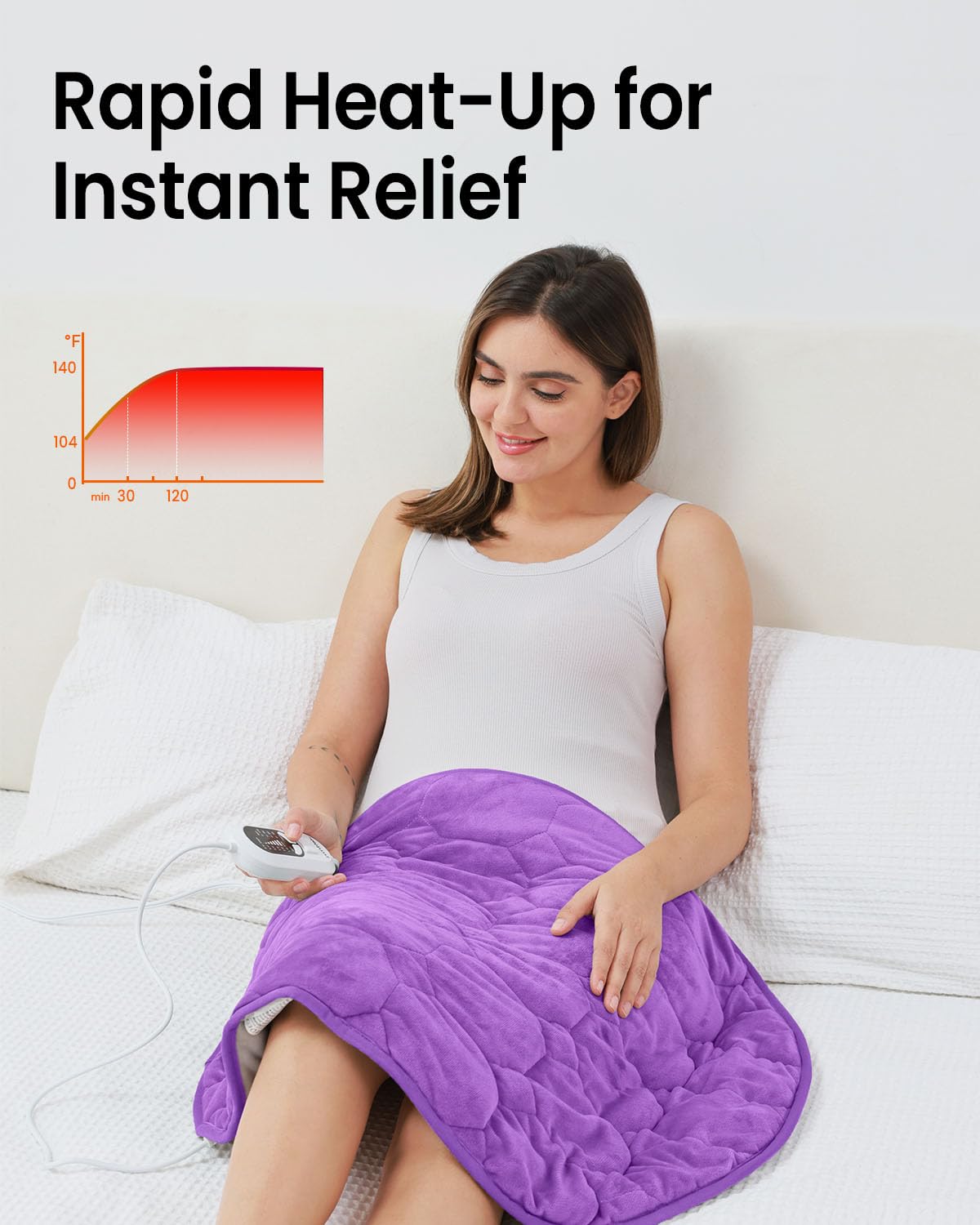 immtree Weighted Heating Pad 5lbs for Deeper Pain Relief,Extra Large(29x24) Weighted Heating Blanket with Fast Heat Technology,Weighted Lap Heated Blanket,Weighted Heated Pad for Back and Shoulder