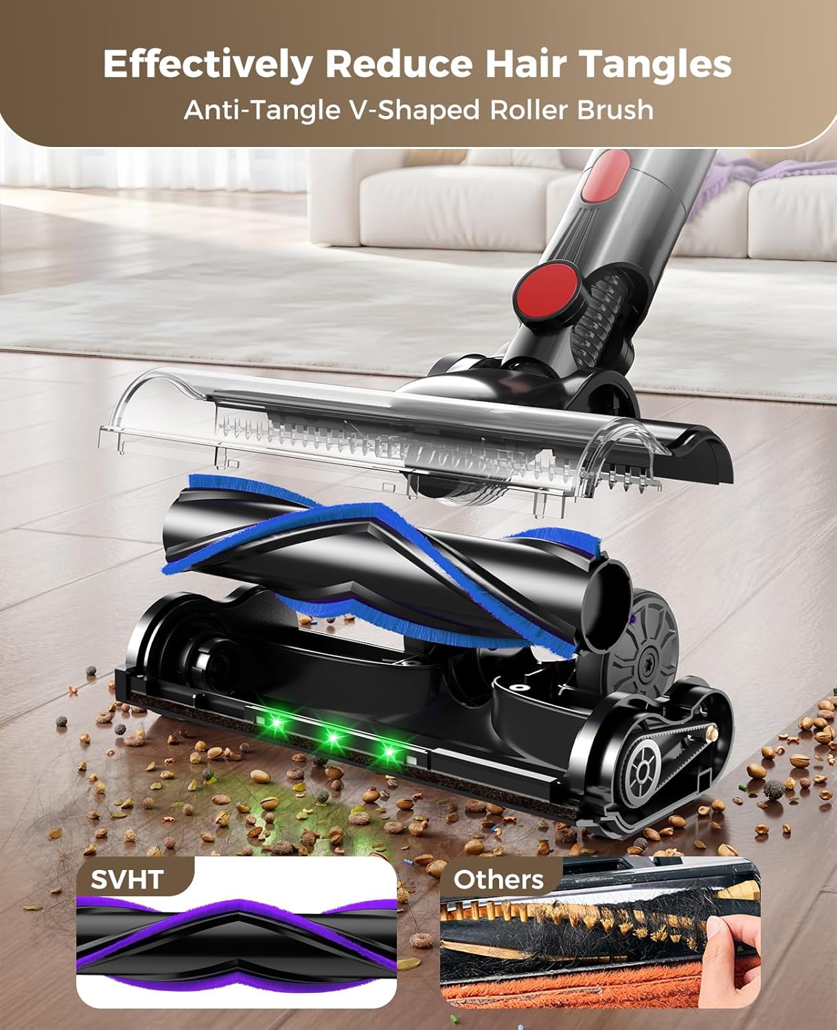 Skiennix Cordless Vacuum Cleaner - 450W 40KPA Lightweight Stick Vacuum with 45 Minutes Runtime for Carpets & Hardwood Floors