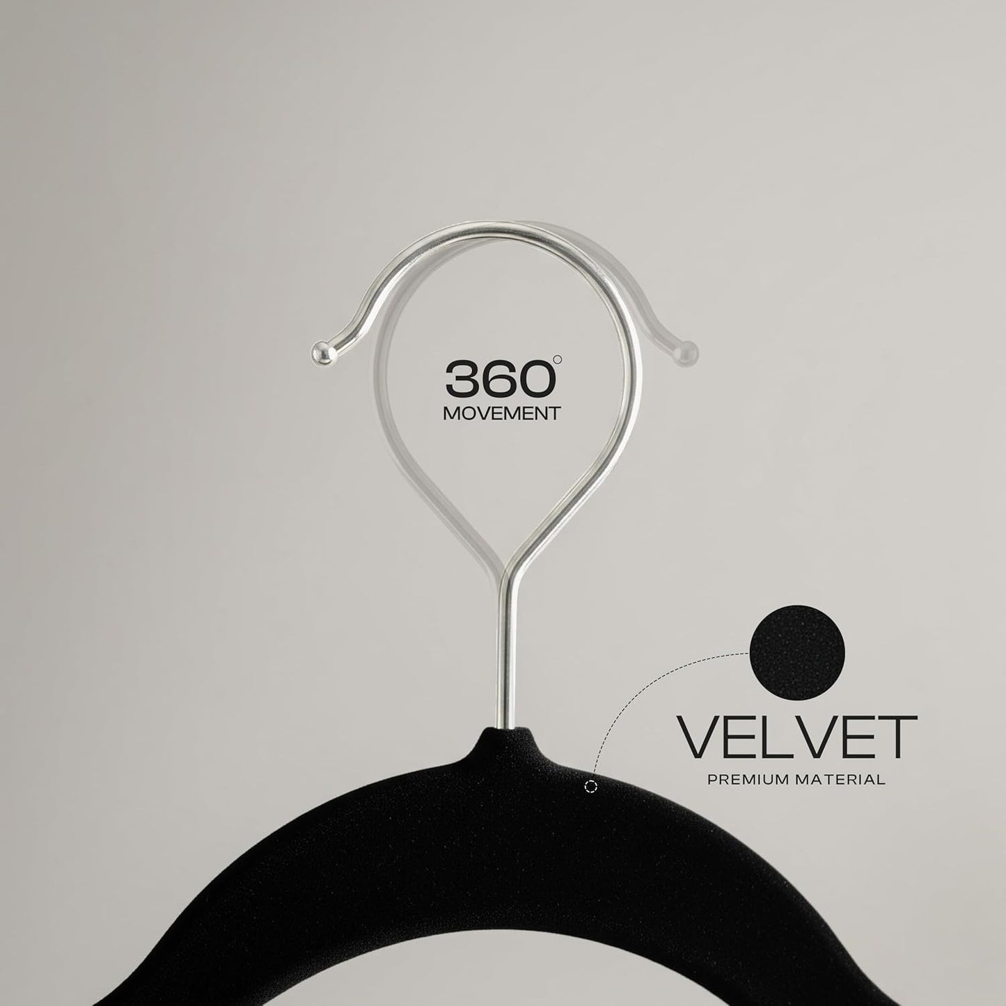 Utopia Home Velvet Hangers - Luxury Non-Slip Slim Coat & Pant Hangers, 50 Pack, Black