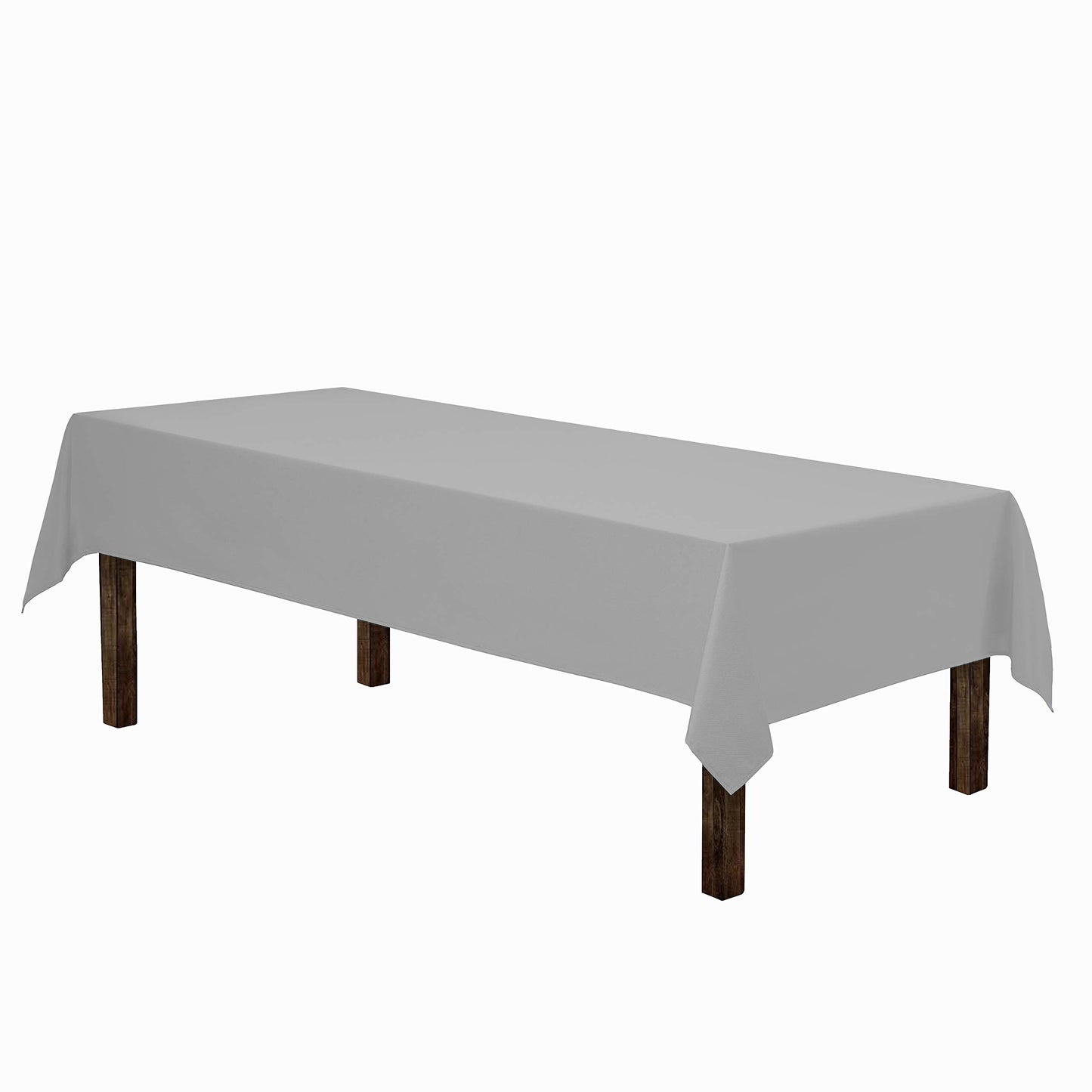 Gee Di Moda Rectangle Tablecloth - 60 x 126 Inch Silver Table Cloth for 8 Foot Rectangle Tables - Heavy Duty Washable Fabric - for Holiday Party, Dinner, Weddings, Baby Shower & Events