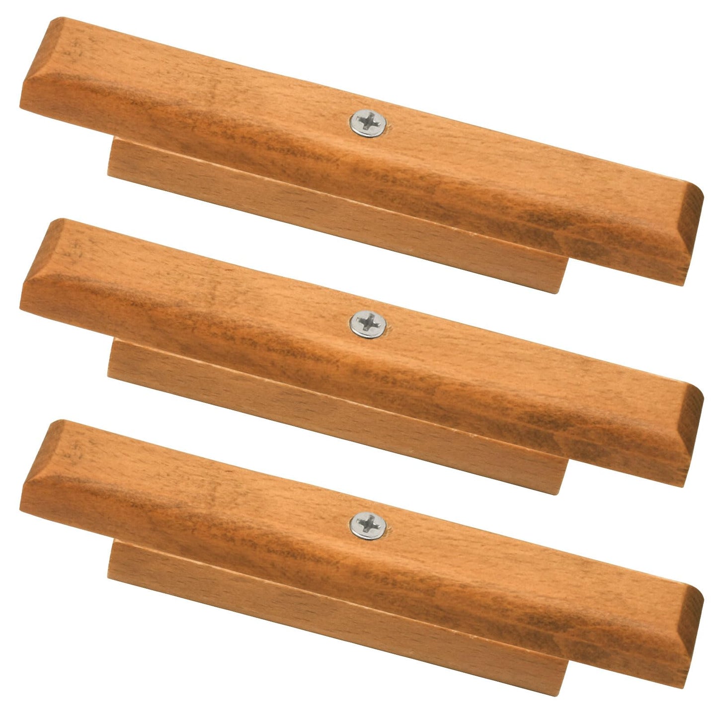 3Pack Cherry Wood Replacement Handle for 22.5" & 18.5" One Touch Grills Compatible with Weber Charcoal Grill Including Mounting Screws
