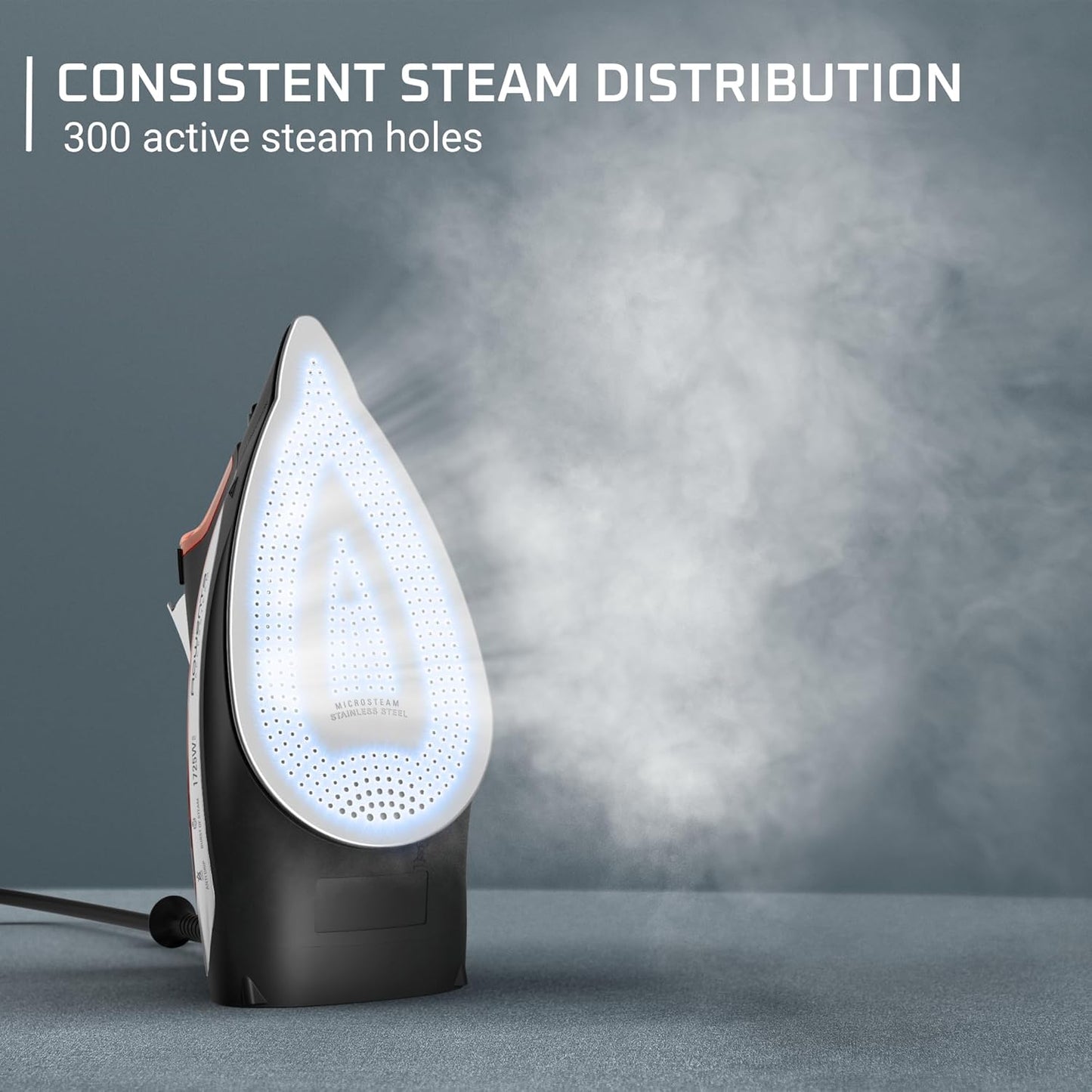 Rowenta Access Steam Iron - Powerful Vertical Steaming & Anti-Drip Protection | Red Color