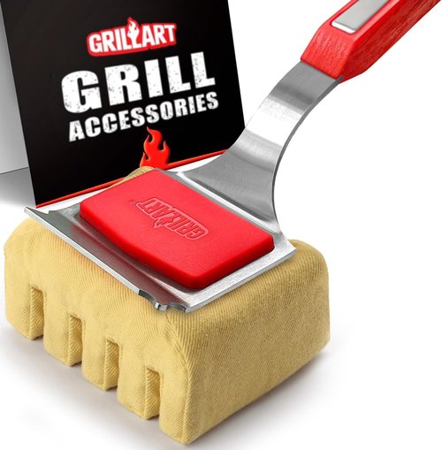 GRILLART BBQ Grill Brush Replacement Head - Heavy-Duty Bristle-Free Scraper for Cast Iron & Stainless Steel Grates