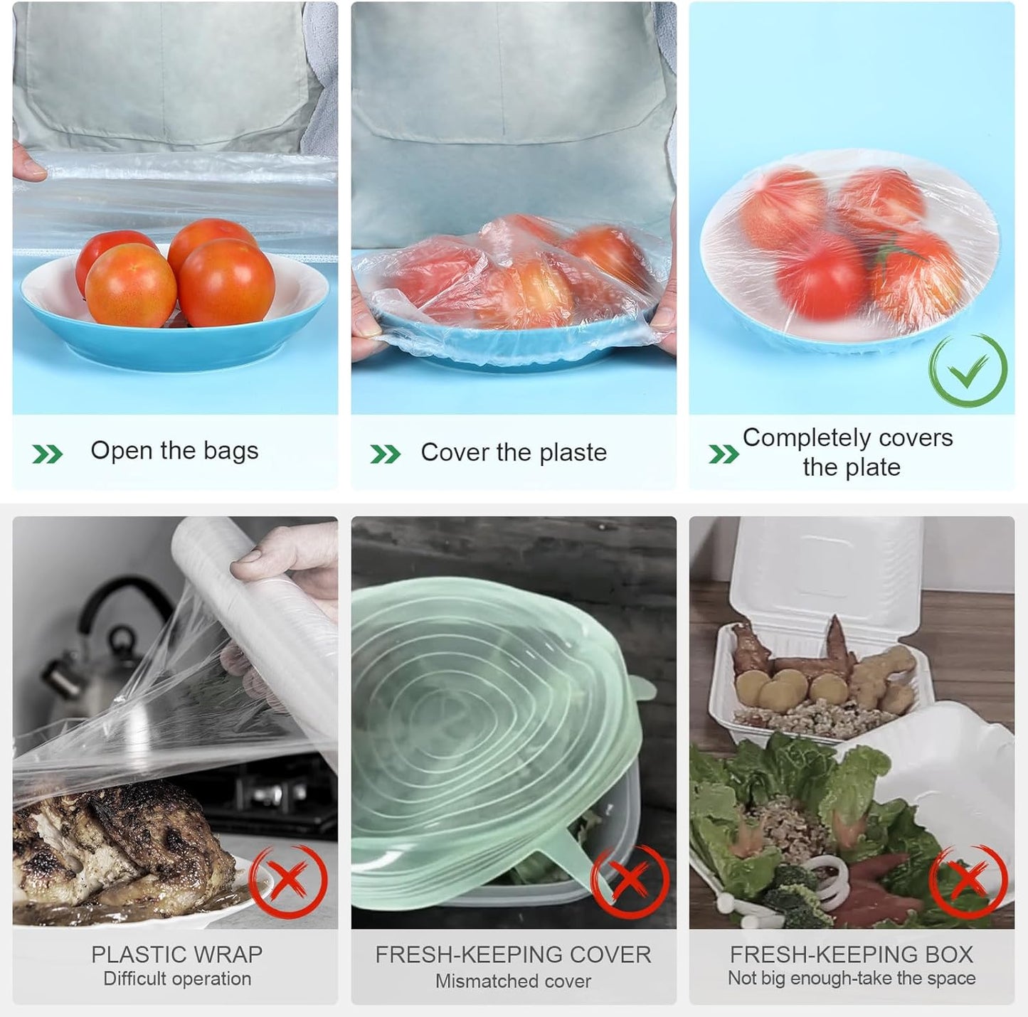 Skiennix Large Bowl Covers - Reusable Elastic Food Wraps for Sourdough Baking | BPA-Free, 13" Diameter