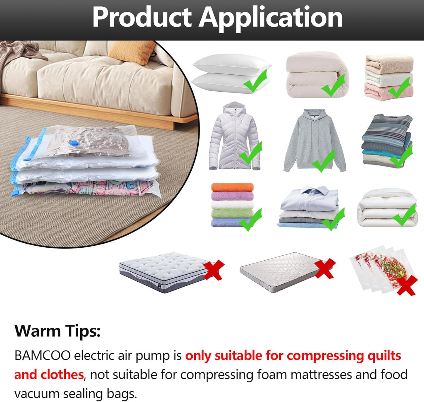 Skiennix Electric Vacuum Pump - Portable Air Pump for Compression Bags | Ideal for Travel, Black
