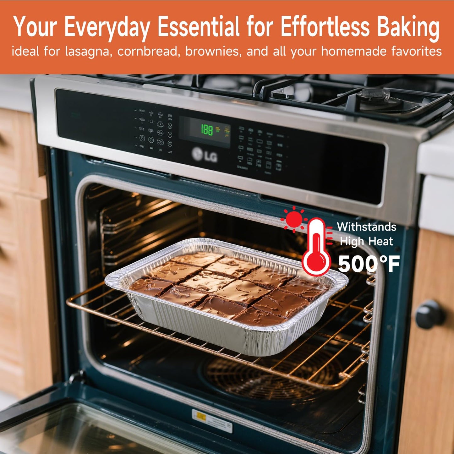 Lideropa Disposable Aluminum Foil Pans with Lids 9x13-25 Pack Aluminum Foil Pans, Heavy Duty Aluminum Baking Pans for Holiday Cooking, Christmas, Thanksgiving, Parties, Meal Prep & Storage