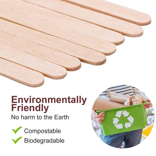 HLSN Wooden Coffee Stirrers, Thick Birch 5.5 Inches 1000PCS Disposable Coffee Stirrers Stir Sticks for Coffee & Cocktails, Natural Birch Biodegradabl Food Grade Stir Sticks for Coffee Bar