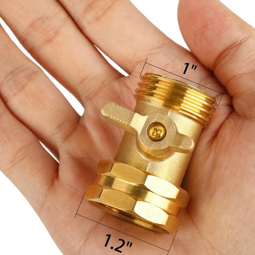 Heavy Duty Brass Hose Shut Off Valve by [Brand Name] - Extended Handle - 3/4" Connector with 4 Washers