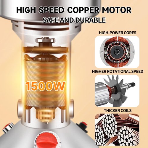 350g Grain Grinder 1500W Electric Spice Grinder High-Speed Stainless Steel Flour Mill Suitable for Coffee/Corn/Pepper/Herbs/Wheat/Rice