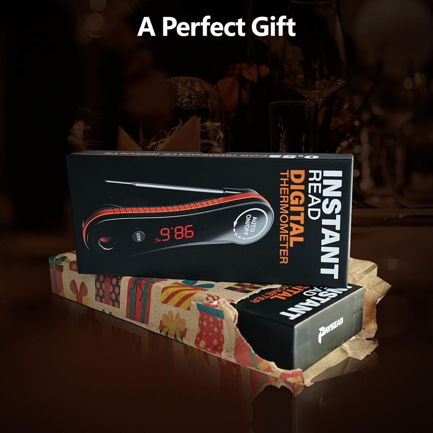 Paysean Digital Meat Thermometer - 0.5 Sec Instant Read for Grilling, BBQ, Candy & Liquid - Perfect Gift for Dad