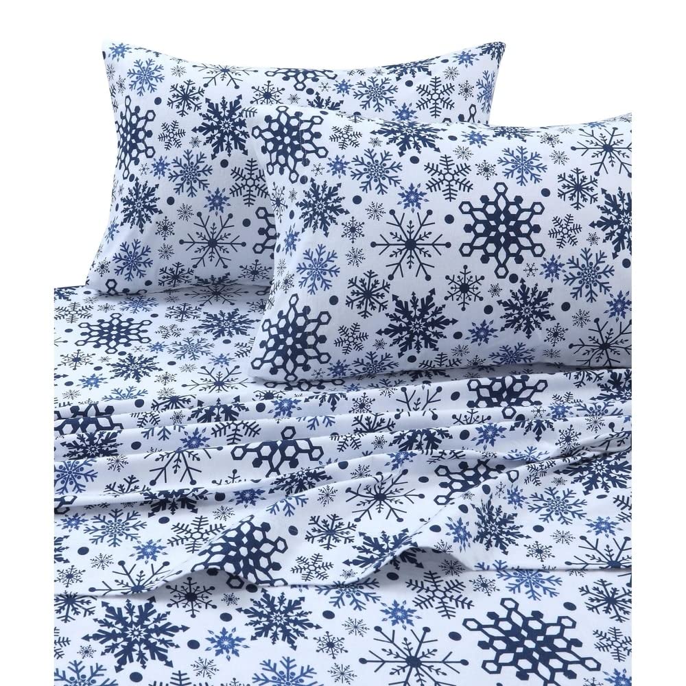 Plaid Reindeer Printed Flannel 170-GSM Solid DP Sheet Set QUEEN